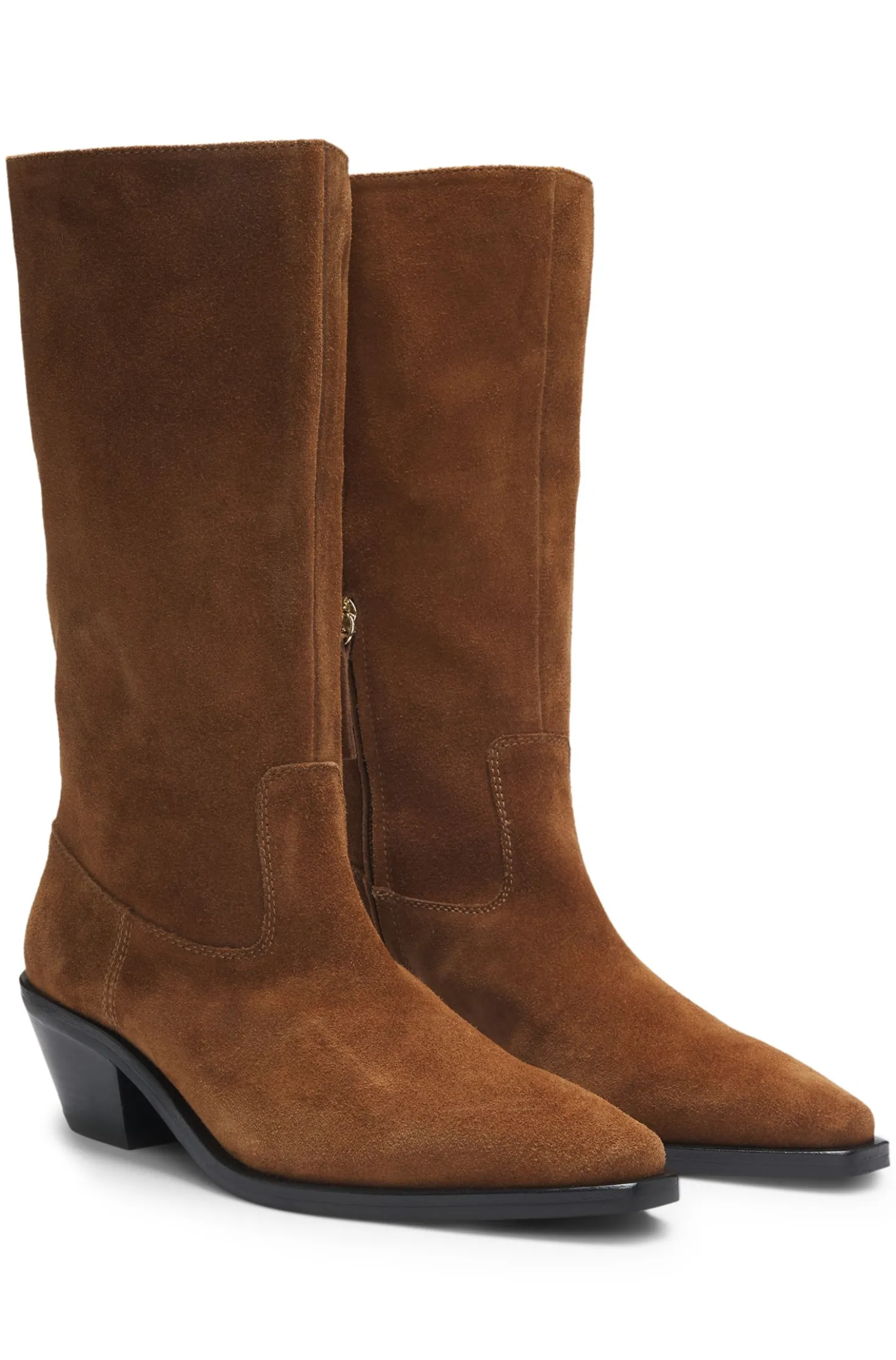Suede boots with Cuban heel