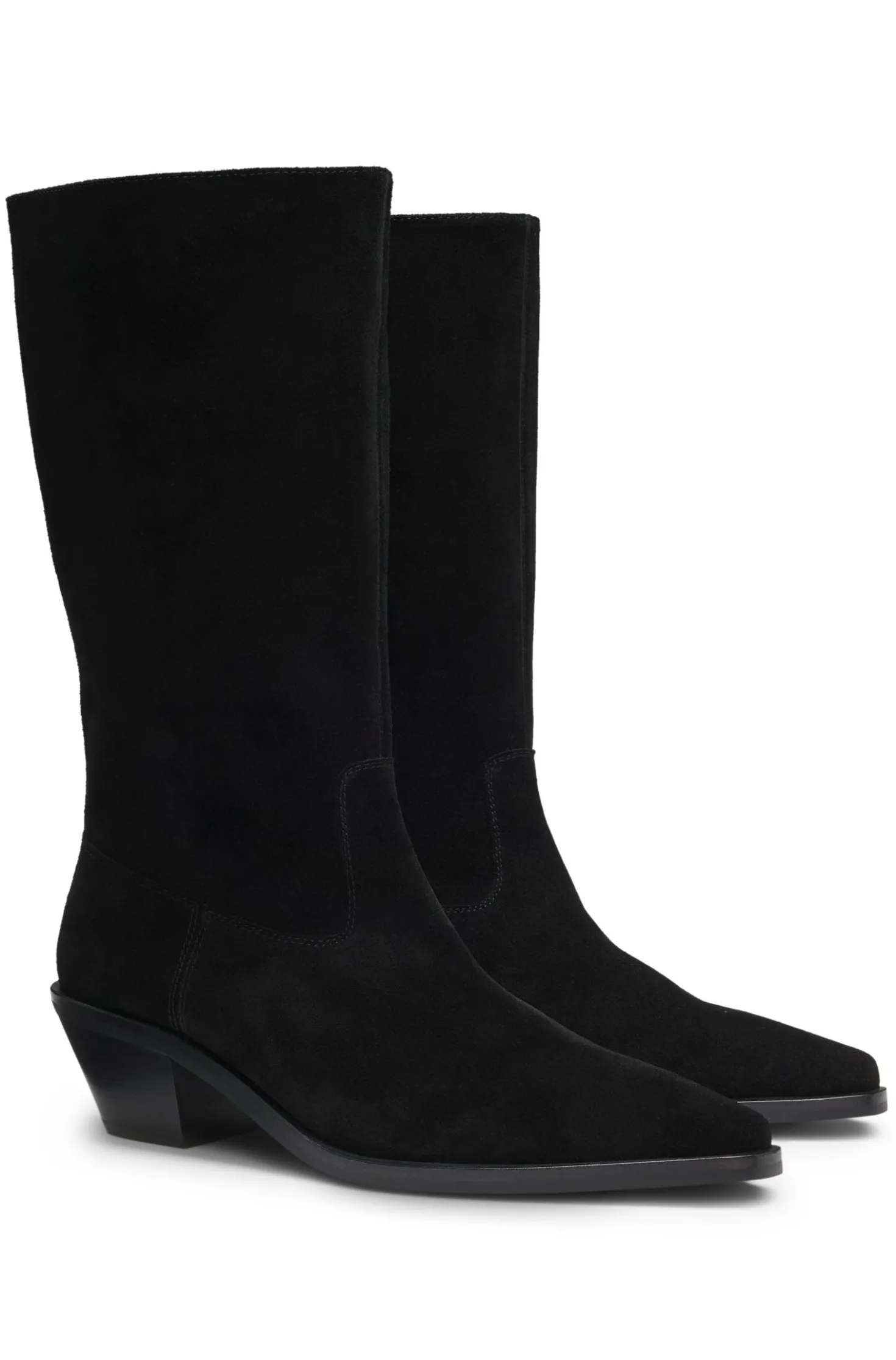 Suede boots with Cuban heel