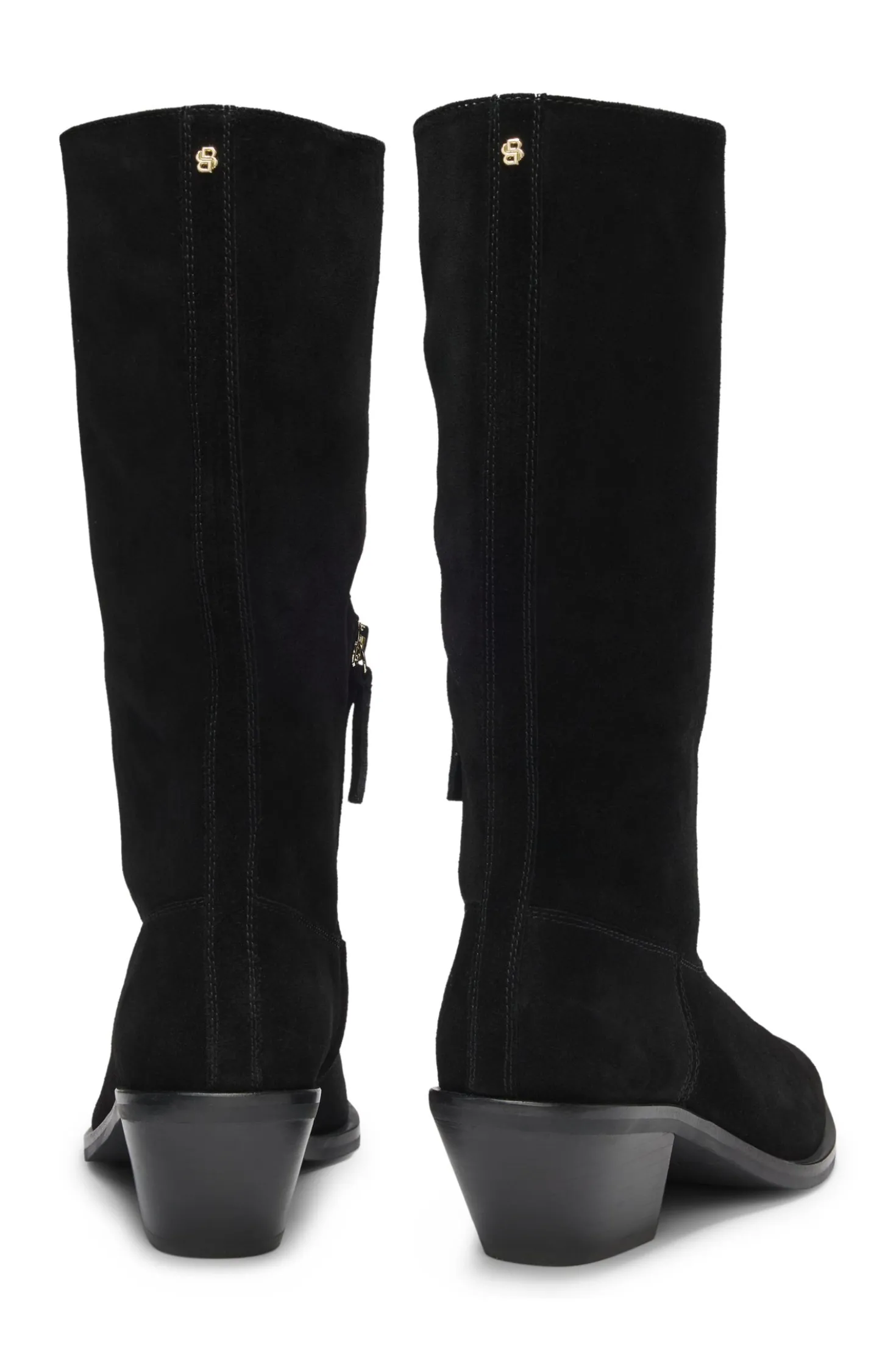 Suede boots with Cuban heel