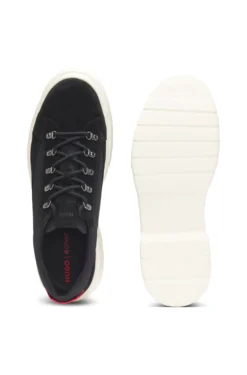 Suede Derby shoes with canvas trims