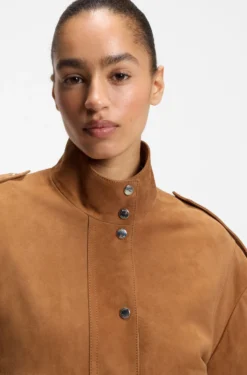 Suede jacket with blouson styling