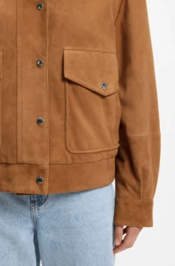 Suede jacket with blouson styling
