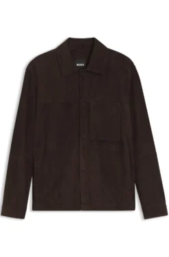 Suede jacket with press-stud closure