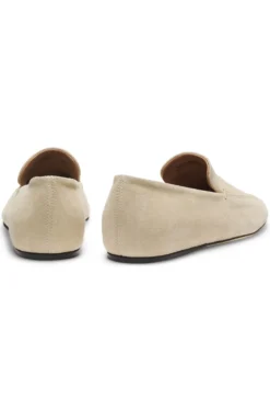 Suede loafers with leather outsole