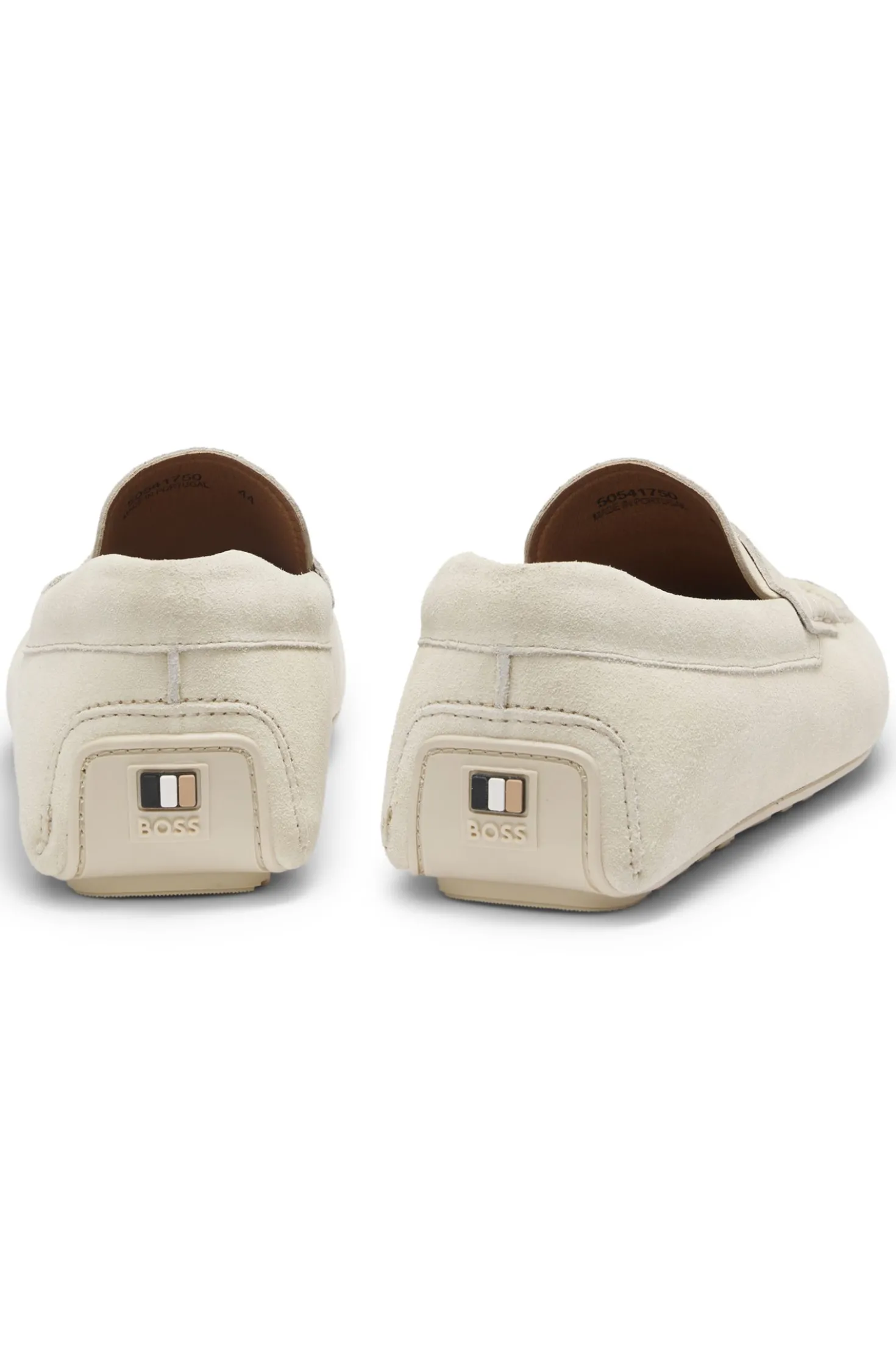 Suede moccasins with penny trim