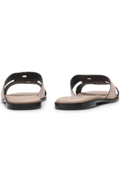Suede slides with stitched Double B monogram