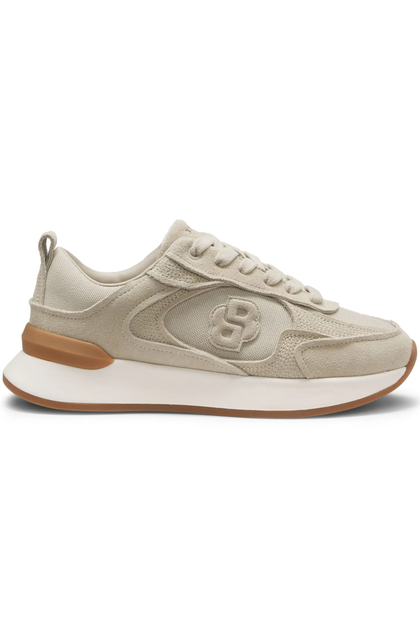 Suede trainers with Double B monogram