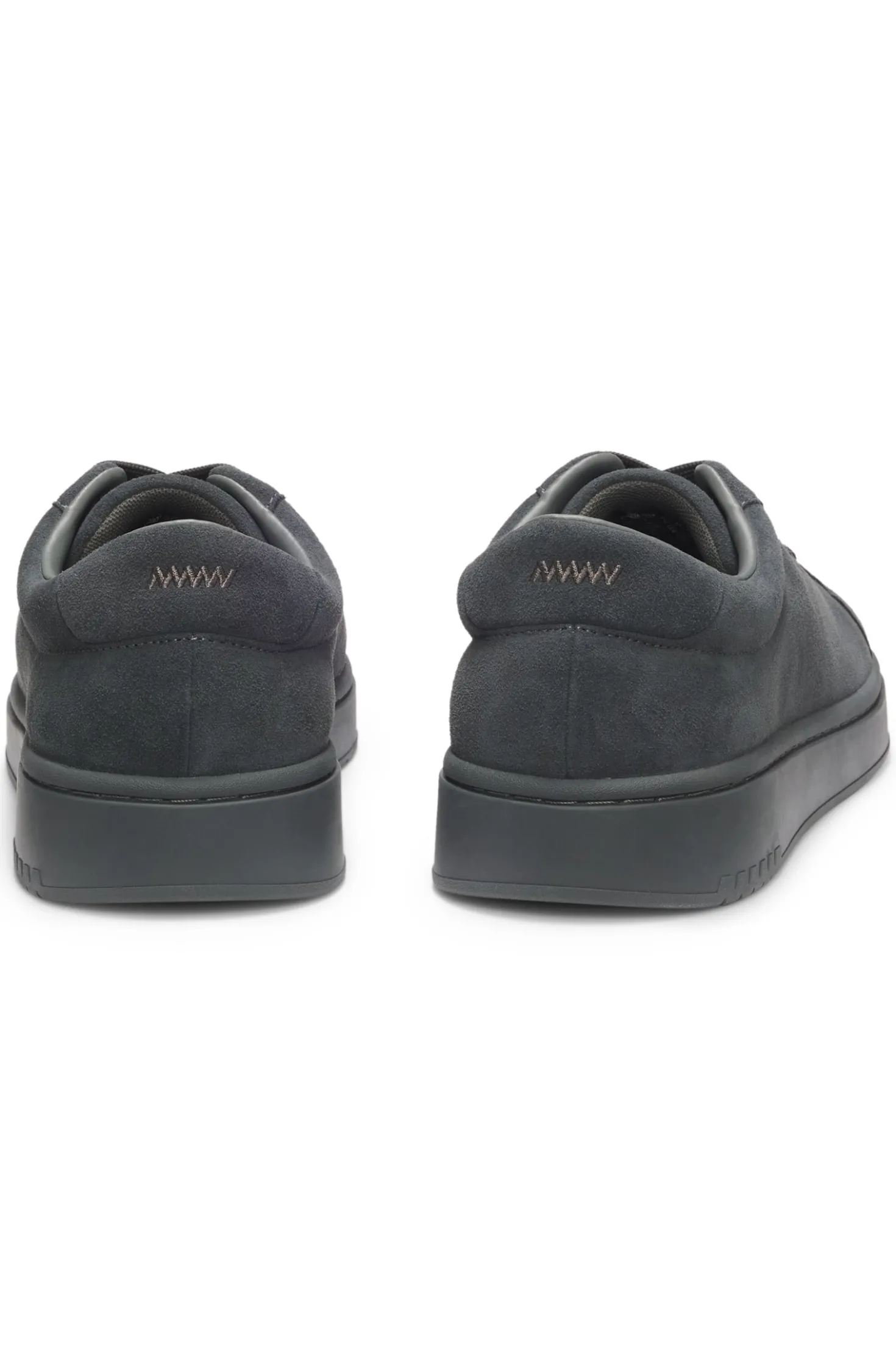 Suede trainers with gold-tone foil logo