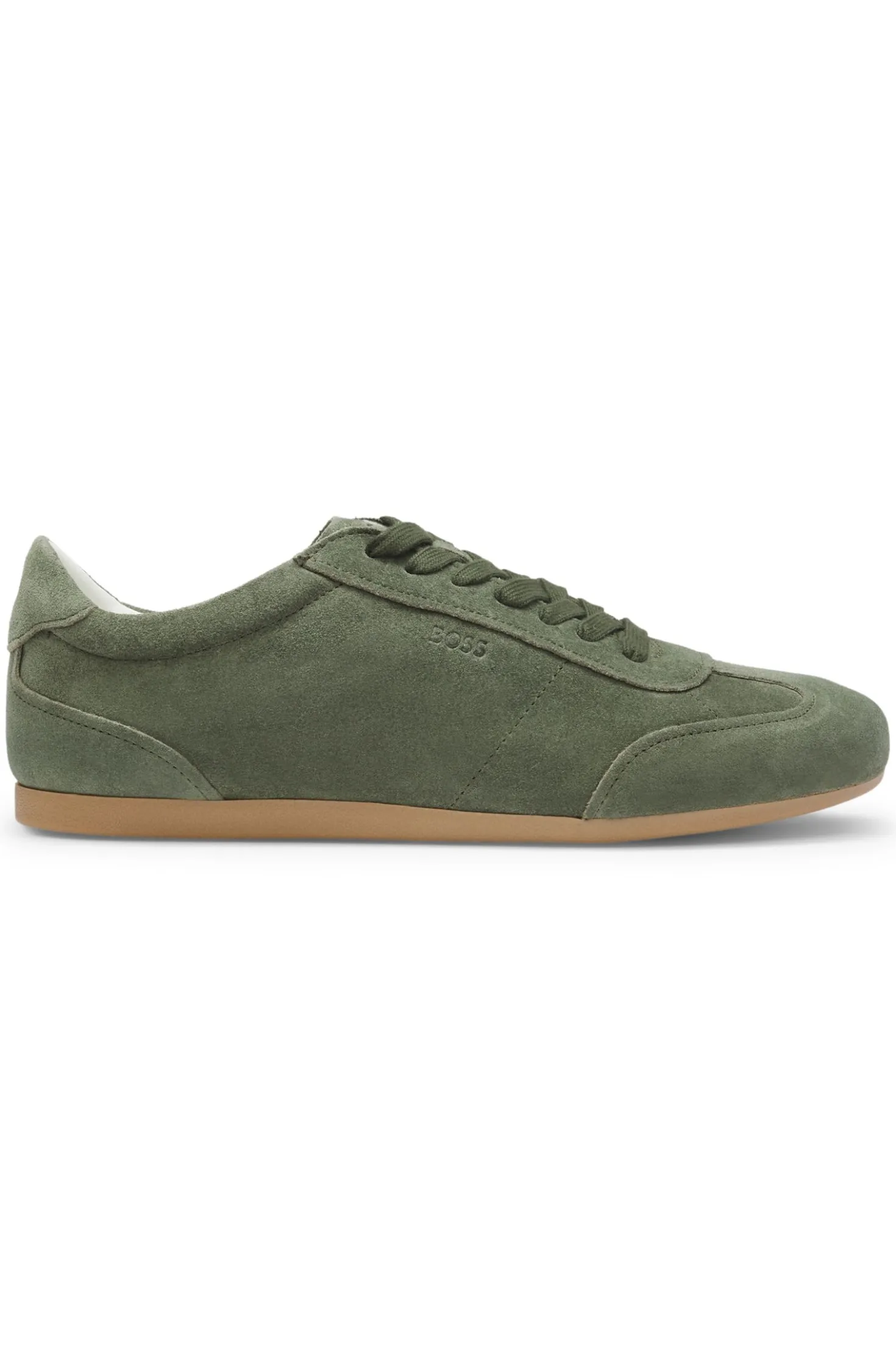 Suede trainers with logo details