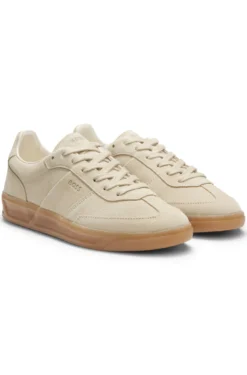Suede trainers with rubber sole