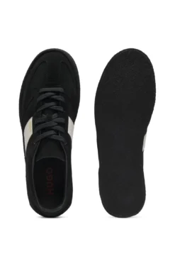 Suede trainers with side stripe