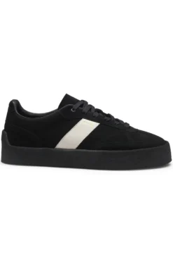 Suede trainers with side stripe