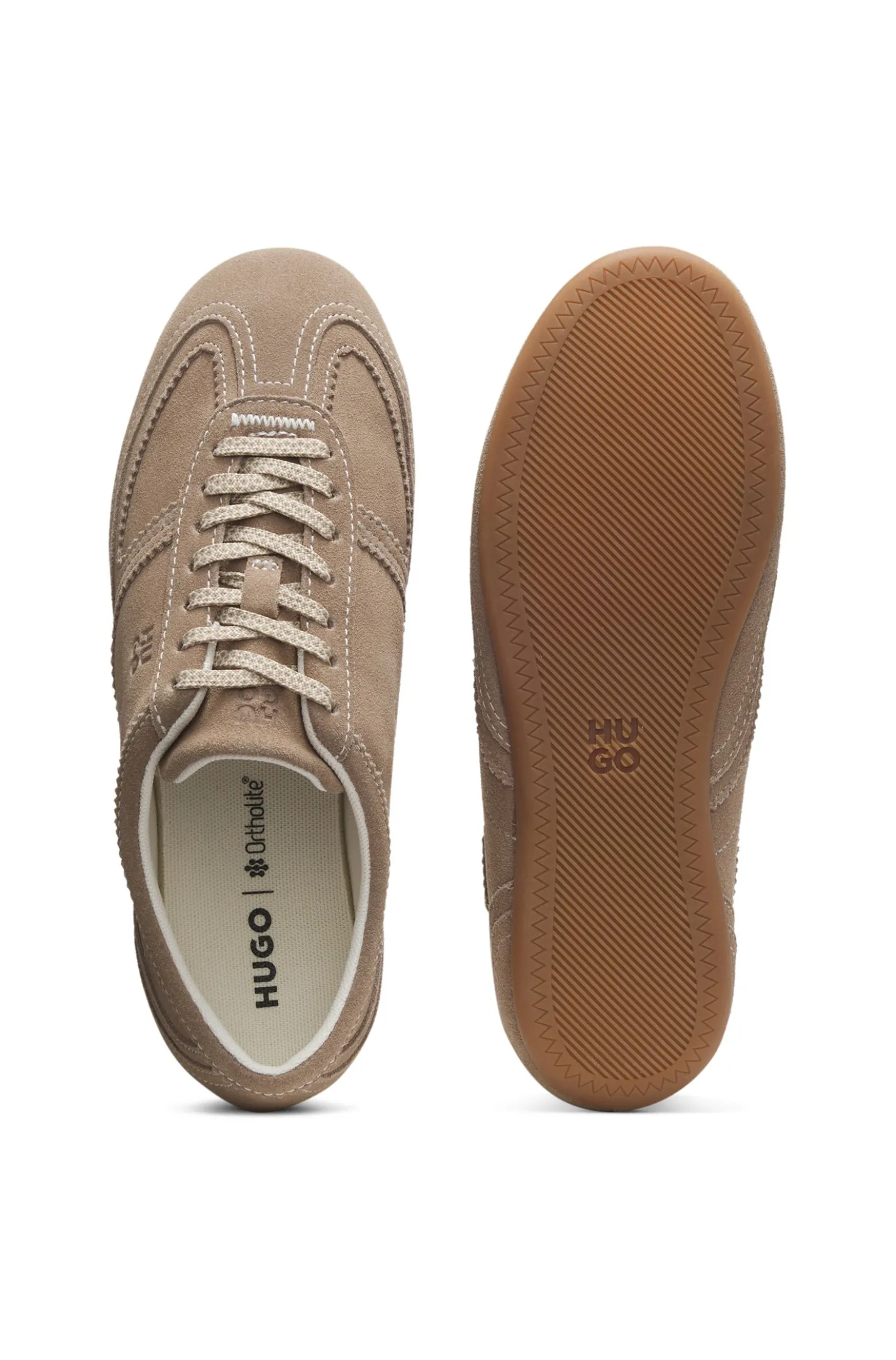 Suede trainers with stacked logo