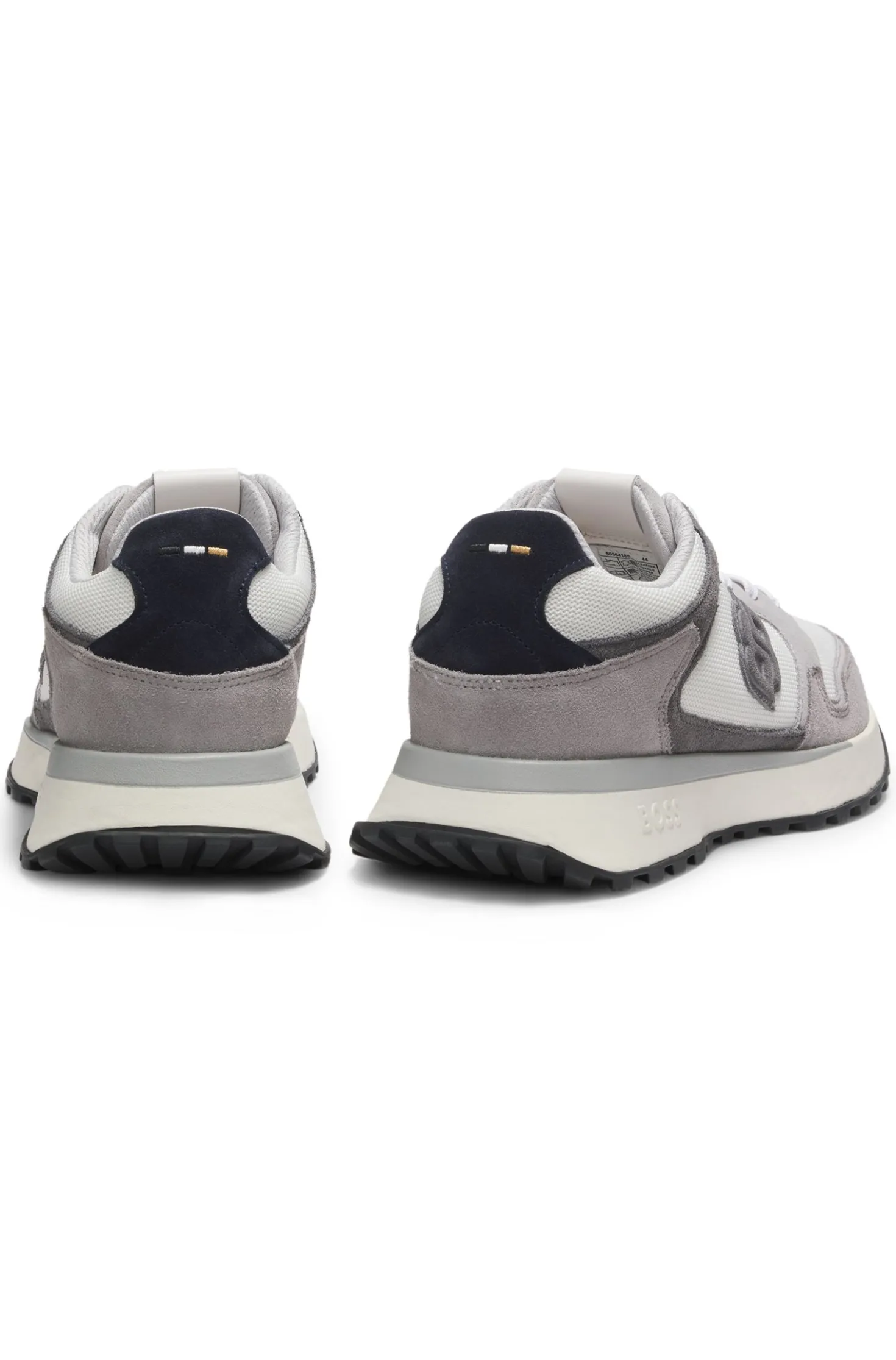 Suede-trim trainers with Double B monogram