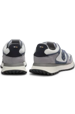 Suede-trim trainers with Double B monogram