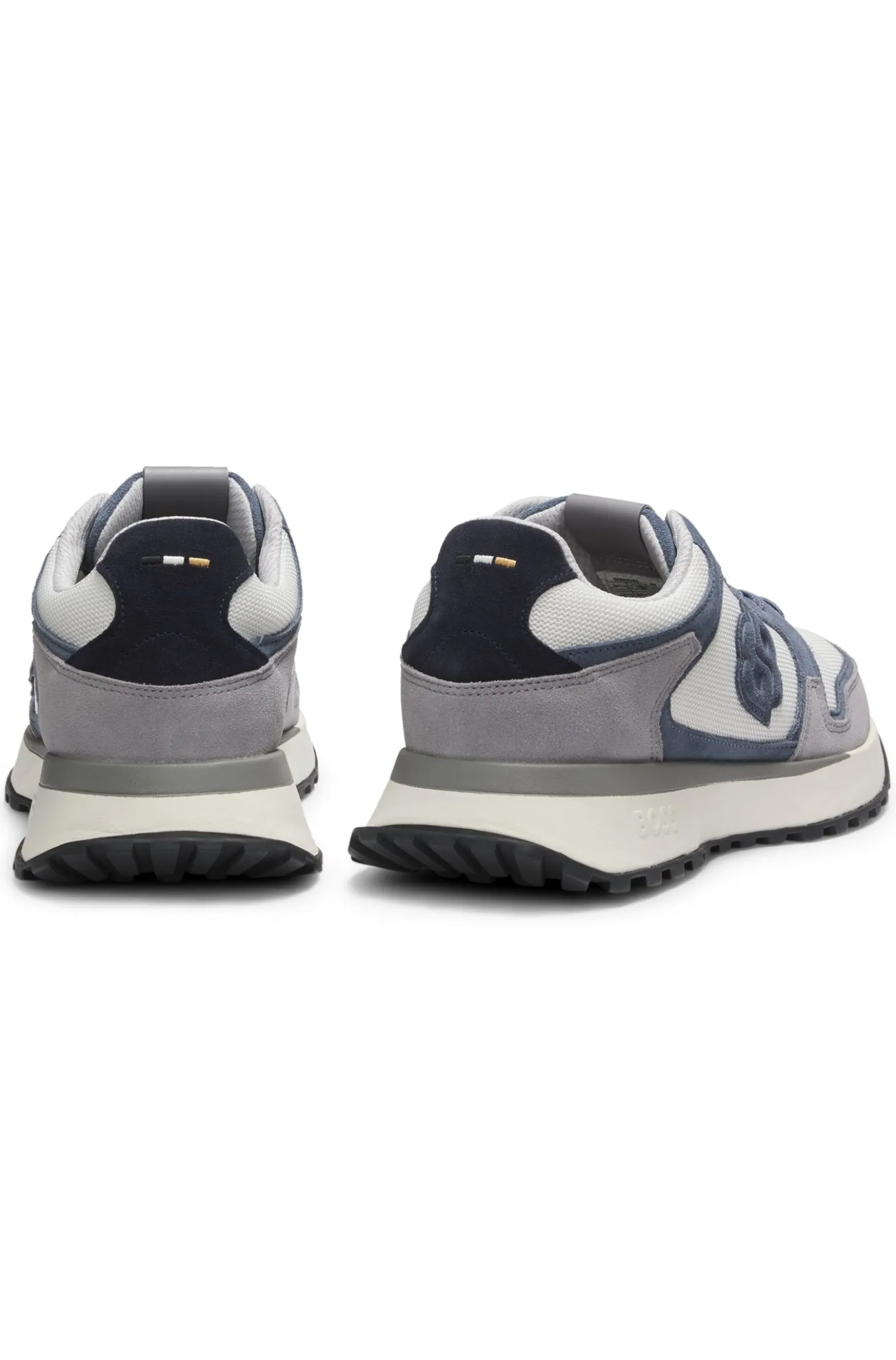 Suede-trim trainers with Double B monogram
