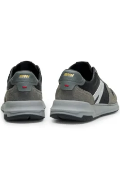 Suede-trim trainers with logo details