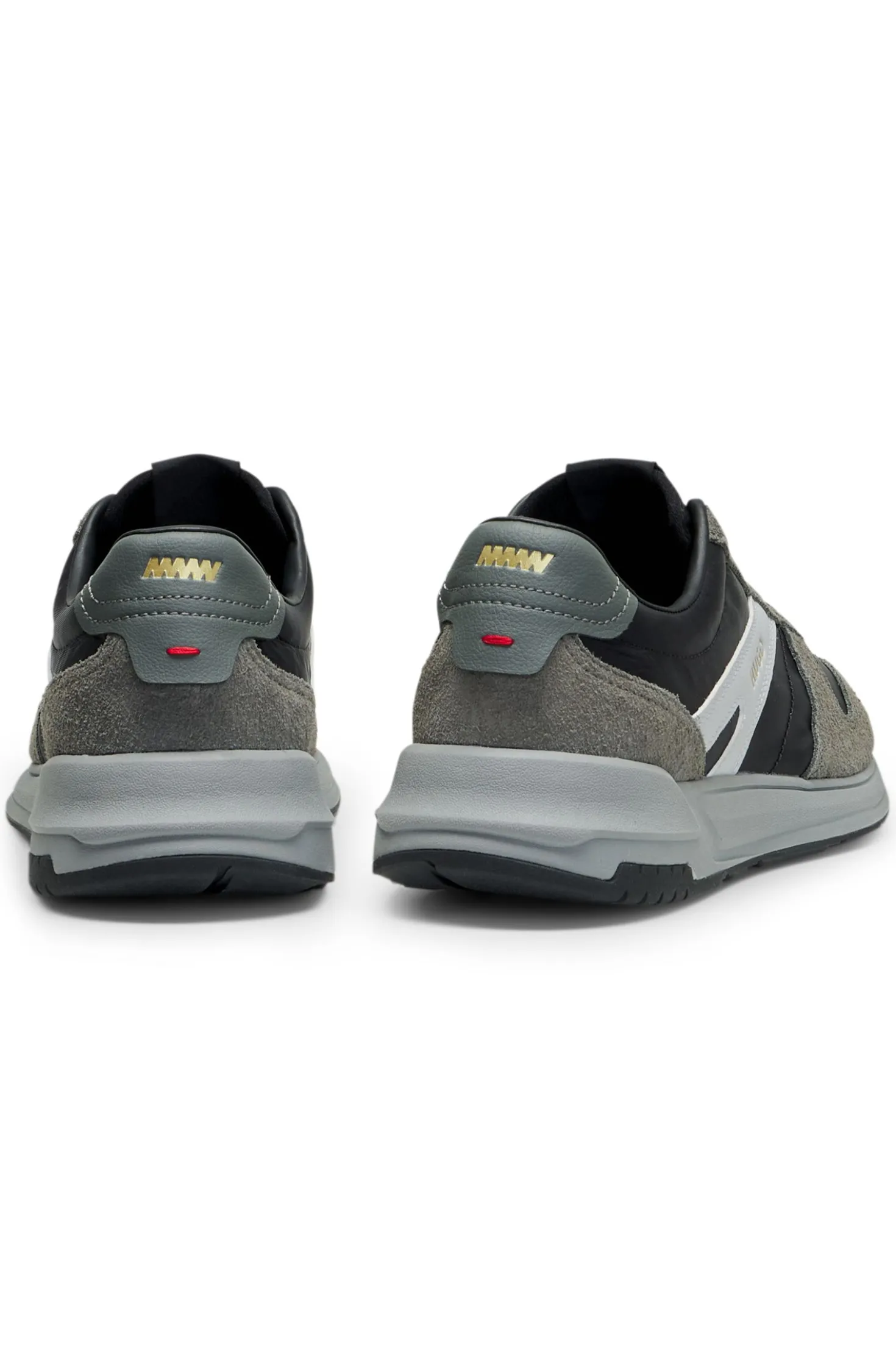 Suede-trim trainers with logo details