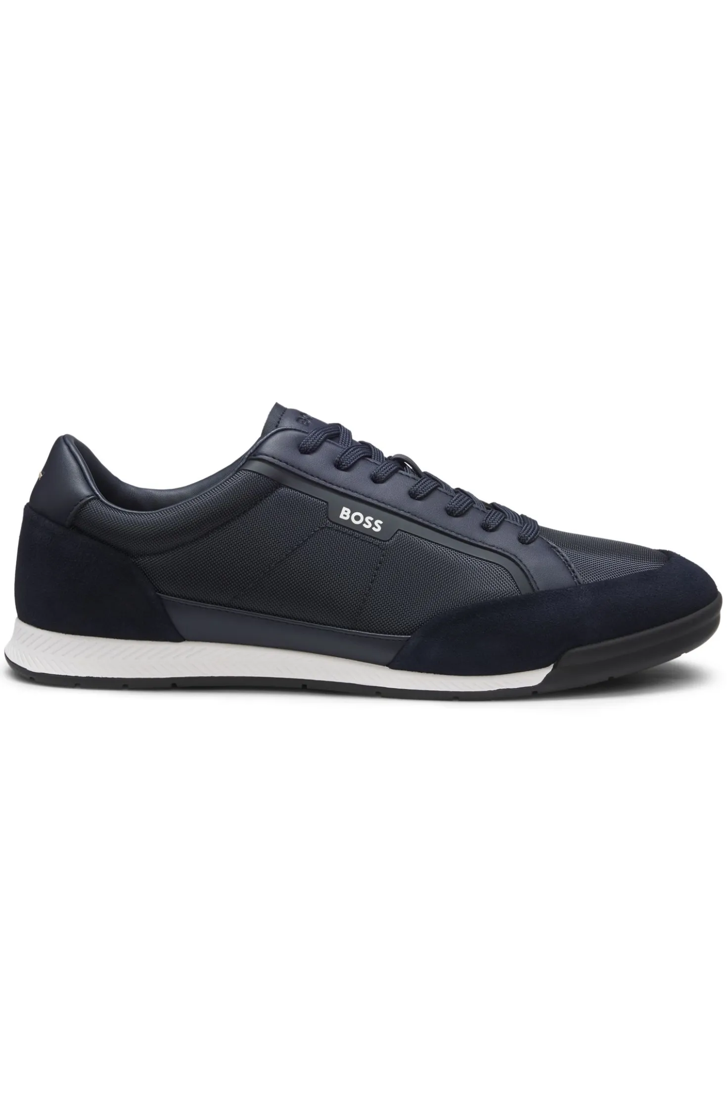 Suede-trim trainers with ribbed sole