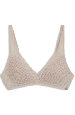 Super-soft lace bralette with gold plaque
