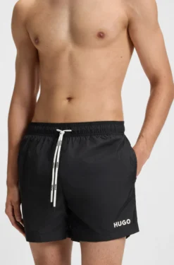Swim shorts with contrast logo print