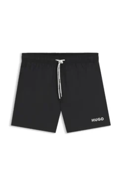 Swim shorts with contrast logo print
