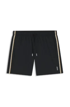 Swim shorts with signature stripe and logo