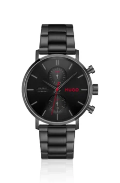#Takeoff black-plated watch with black dial