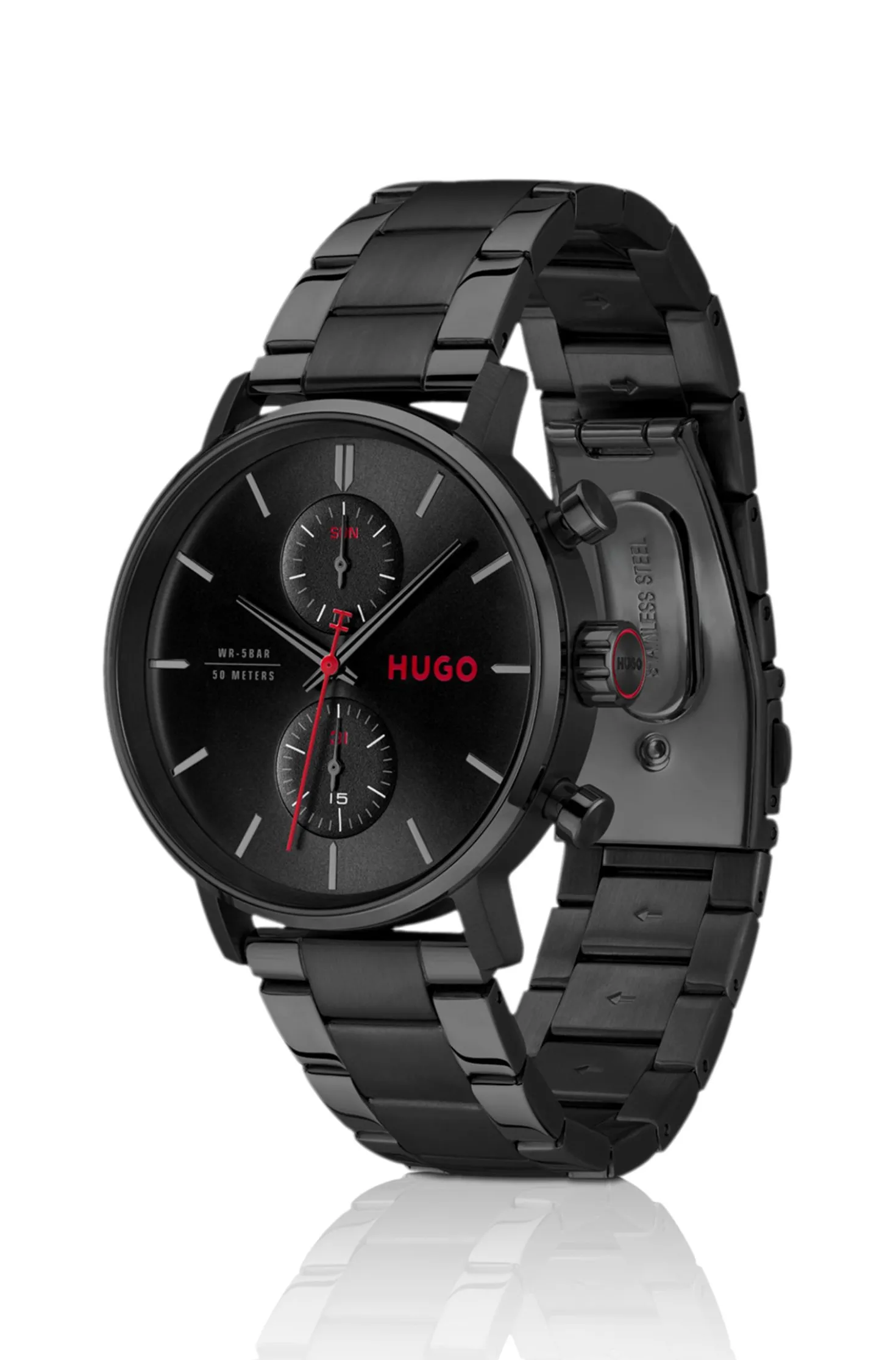 #Takeoff black-plated watch with black dial