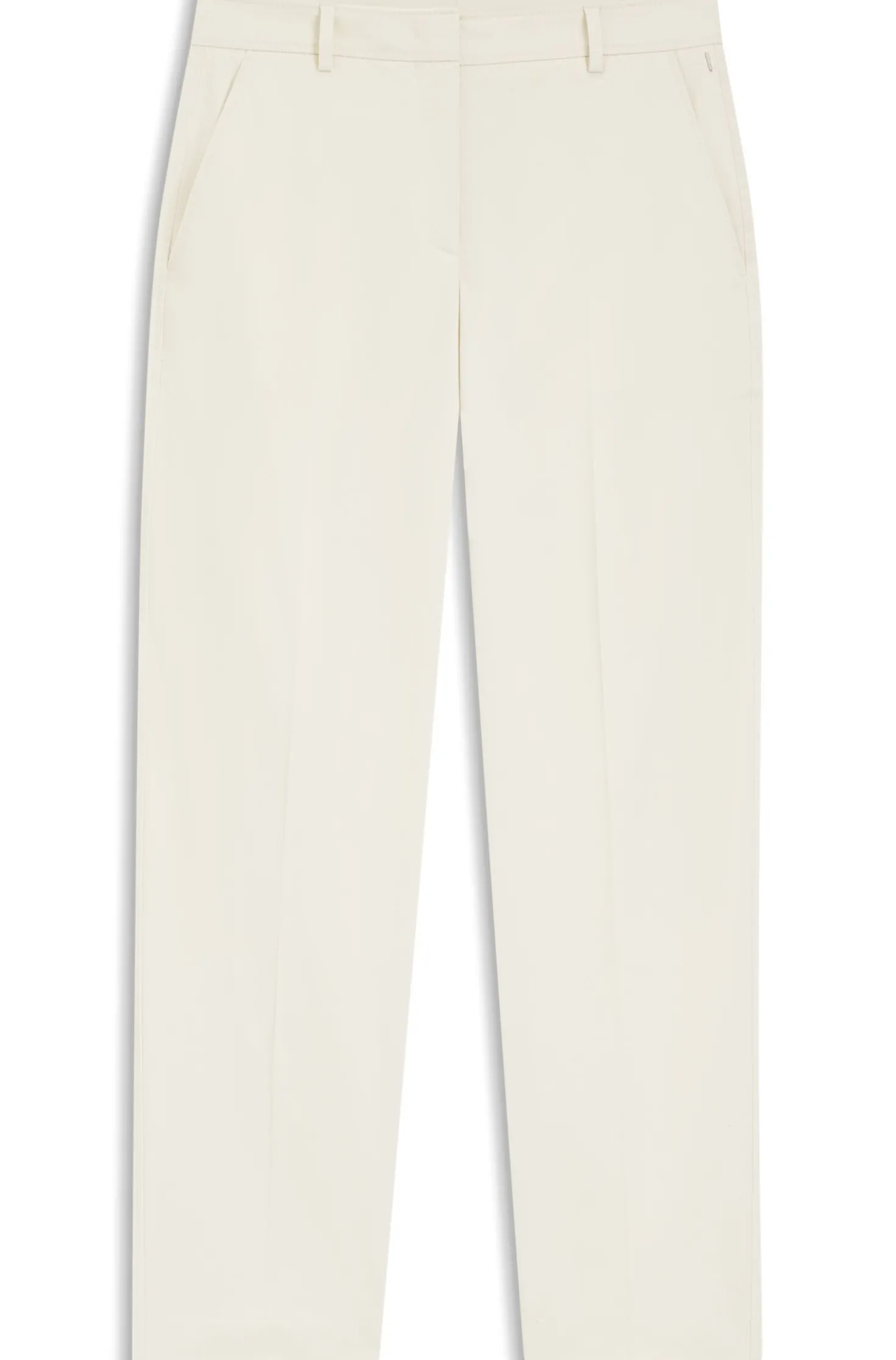 Tapered-fit cropped trousers in stretch cotton