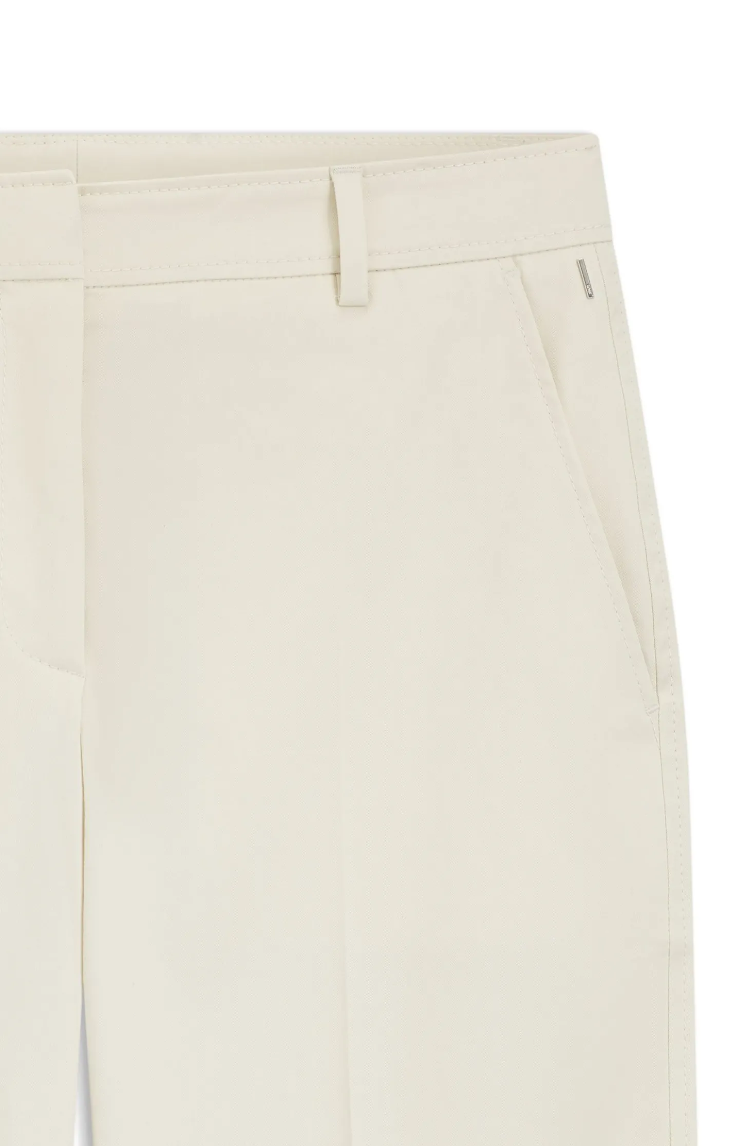 Tapered-fit cropped trousers in stretch cotton