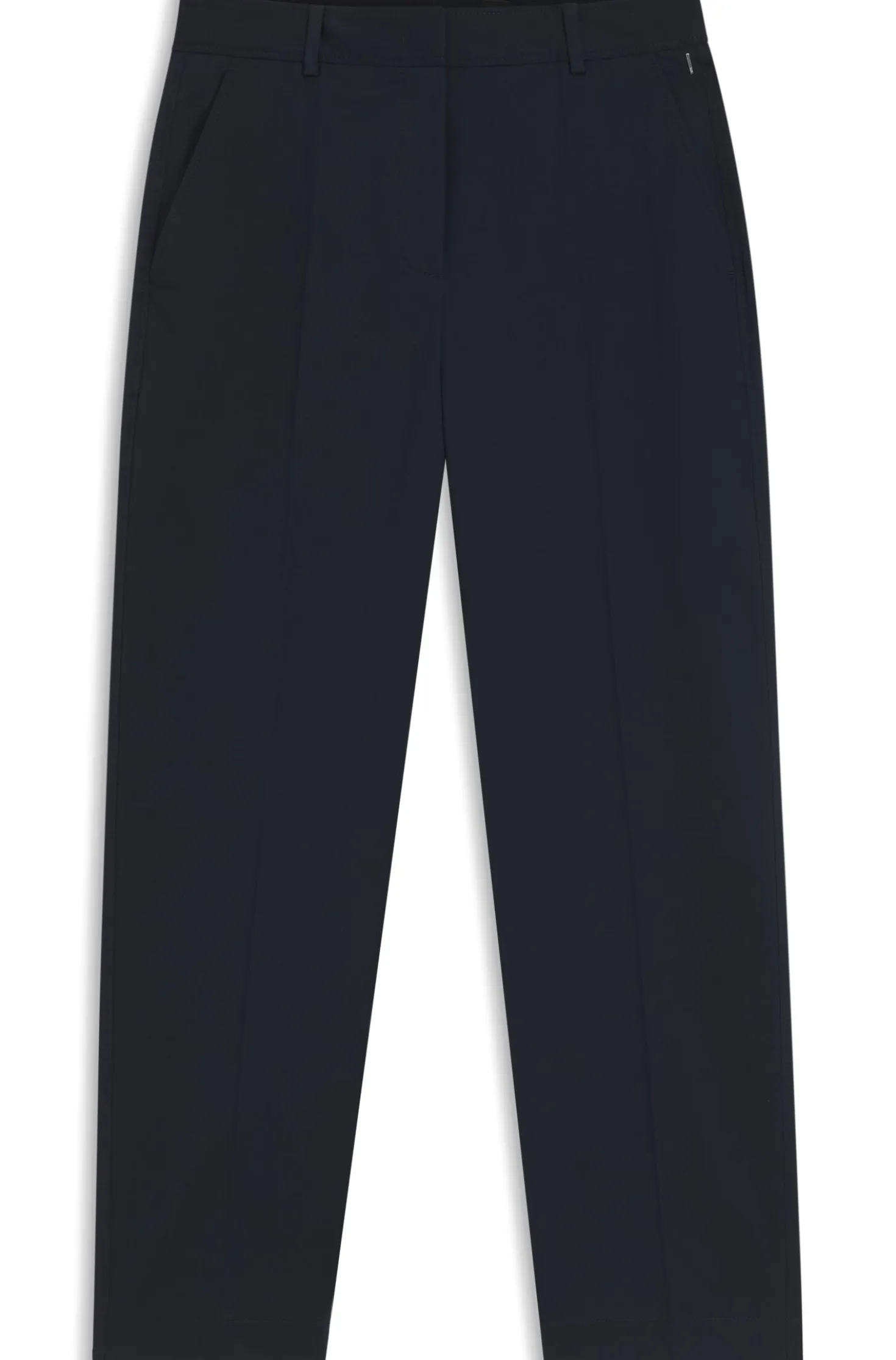 Tapered-fit cropped trousers in stretch cotton
