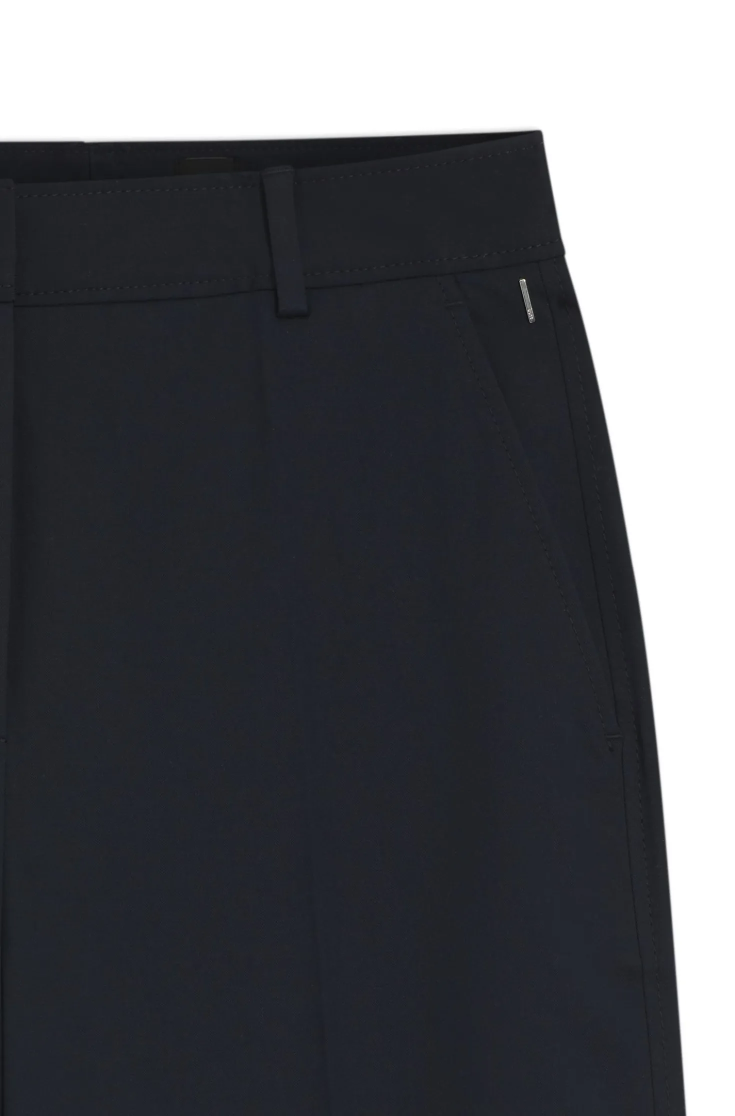 Tapered-fit cropped trousers in stretch cotton