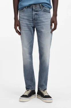 Tapered-fit jeans in blue comfort-stretch denim