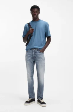 Tapered-fit jeans in blue comfort-stretch denim