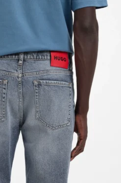 Tapered-fit jeans in blue comfort-stretch denim