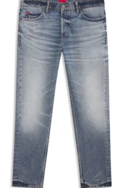 Tapered-fit jeans in blue comfort-stretch denim