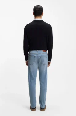 Tapered-fit jeans in blue super-stretch denim
