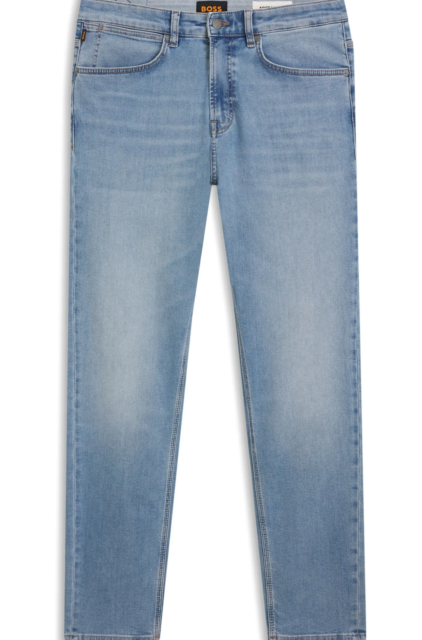 Tapered-fit jeans in blue super-stretch denim