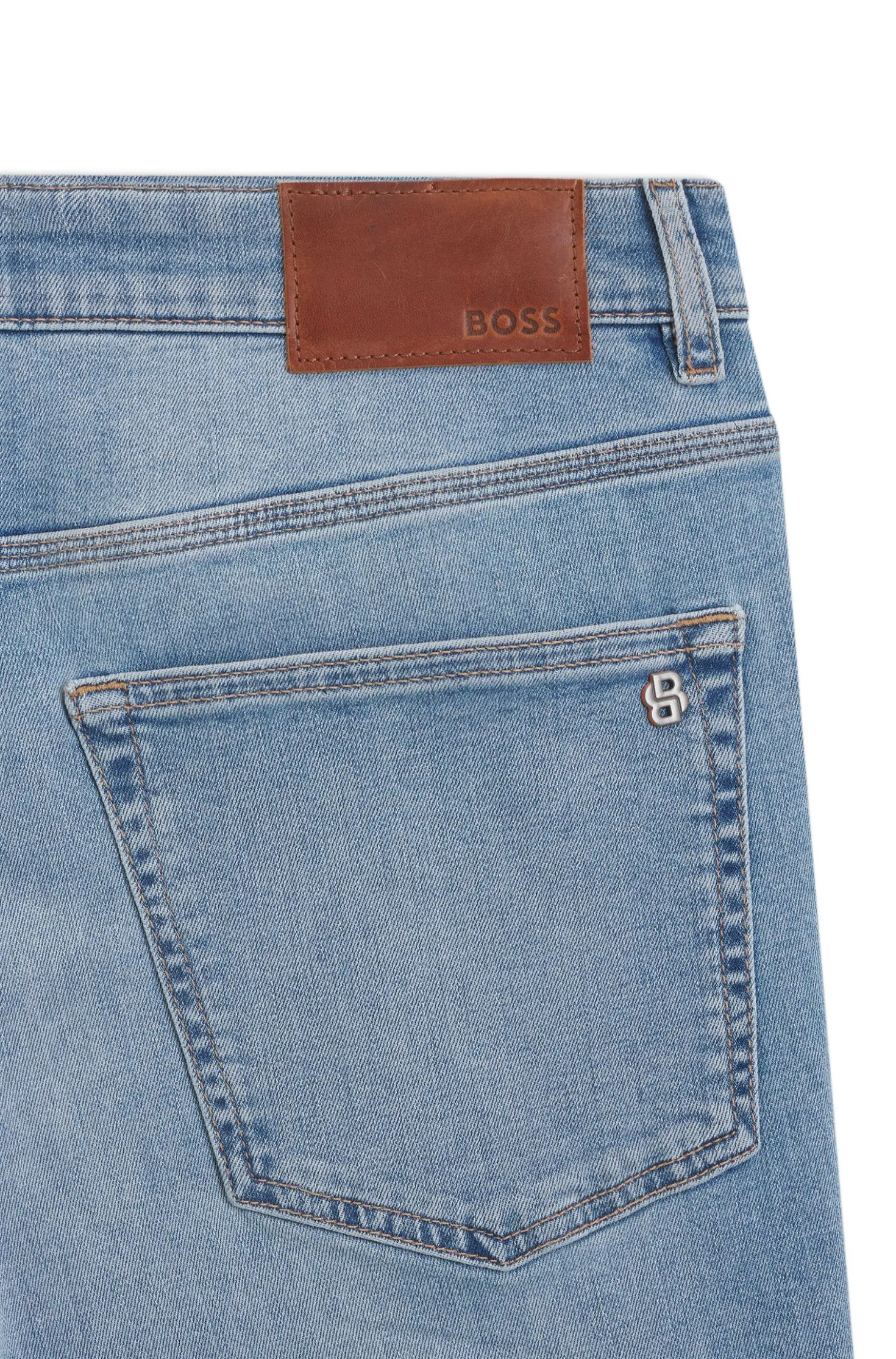 Tapered-fit jeans in blue super-stretch denim