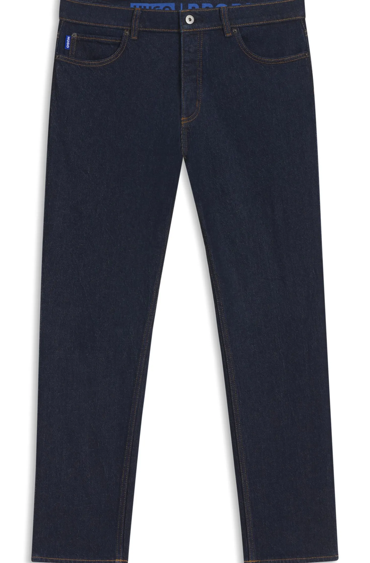 Tapered-fit jeans in dark-blue stretch denim