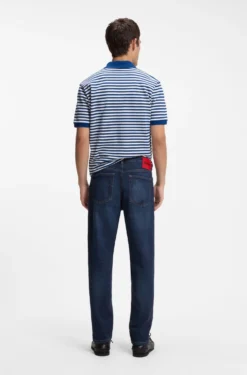 Tapered-fit jeans in dark-blue stretch denim