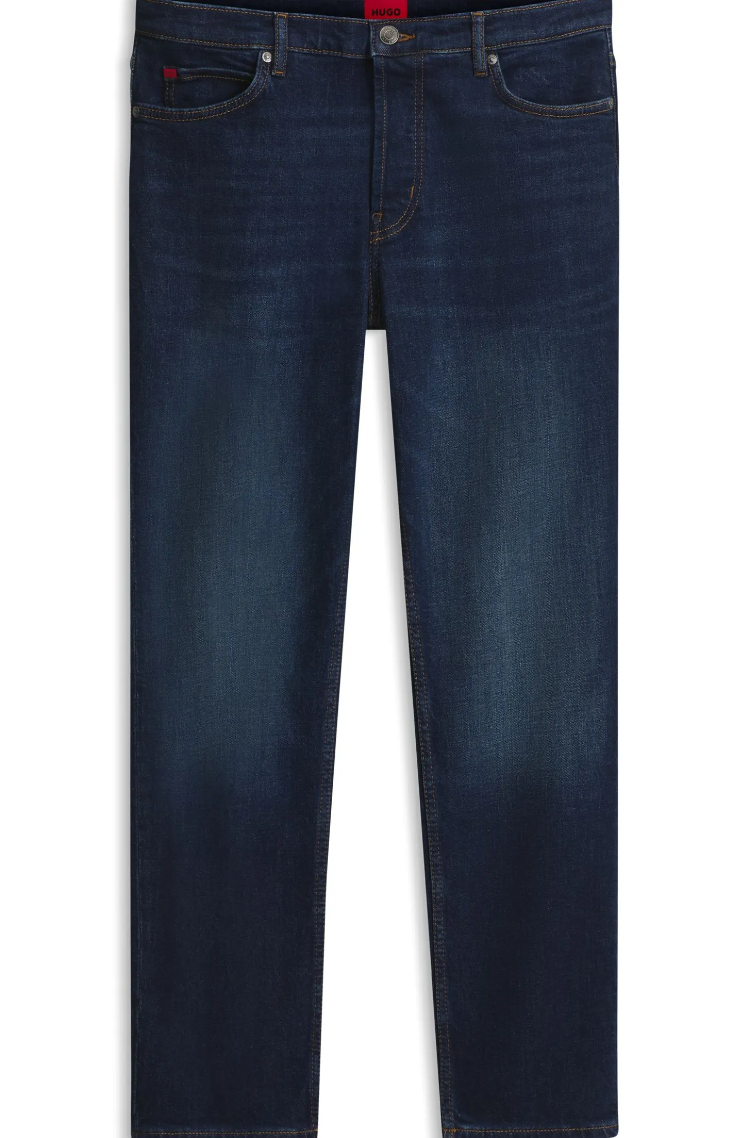 Tapered-fit jeans in dark-blue stretch denim