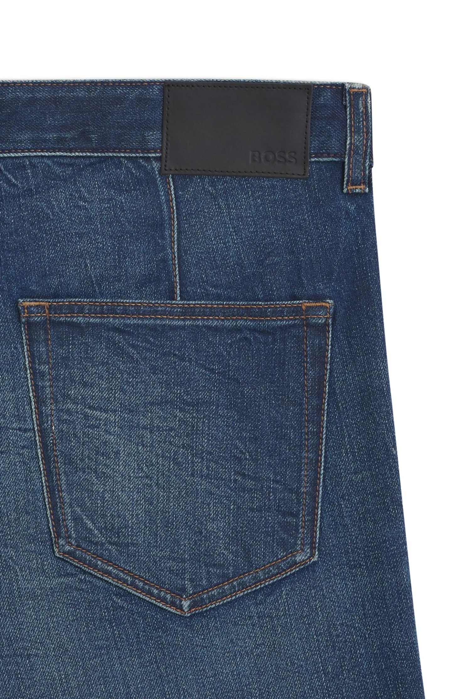 Tapered-fit jeans in used-effect comfort-stretch denim