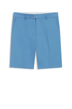 Tapered-fit shorts in cotton, silk and stretch