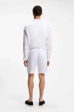 Tapered-fit shorts in linen