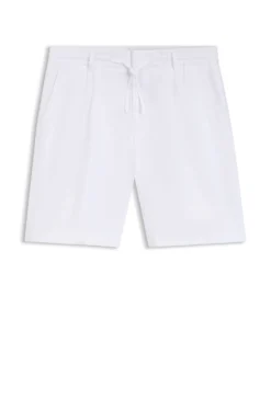 Tapered-fit shorts in linen