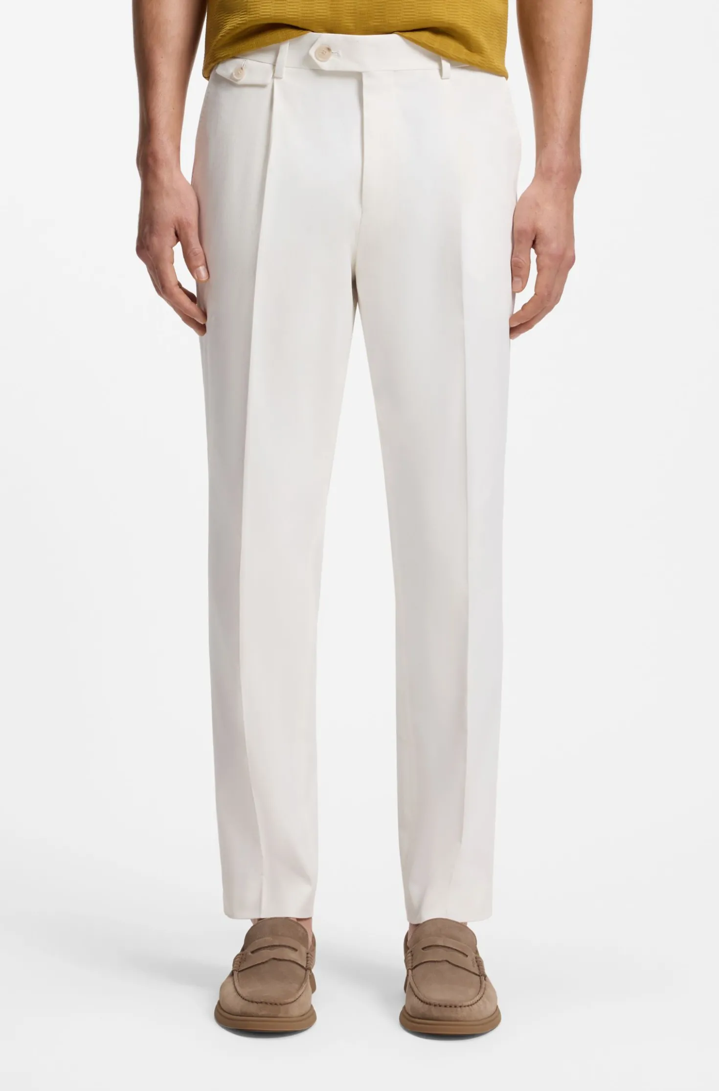 Tapered-fit trousers in a cotton blend