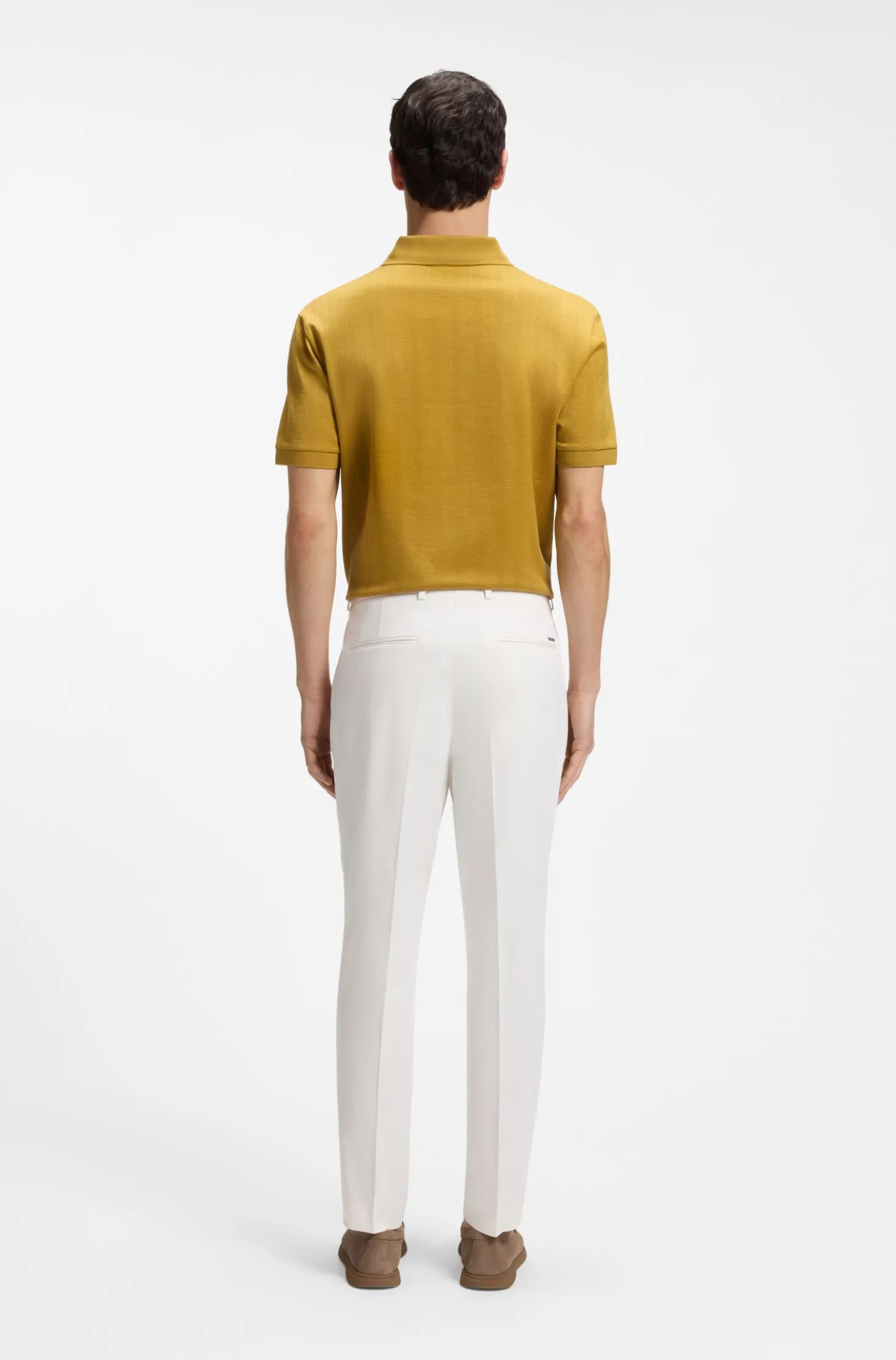 Tapered-fit trousers in a cotton blend