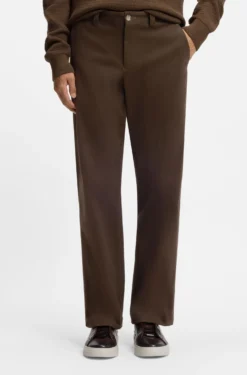 Tapered-fit trousers in brushed stretch cotton
